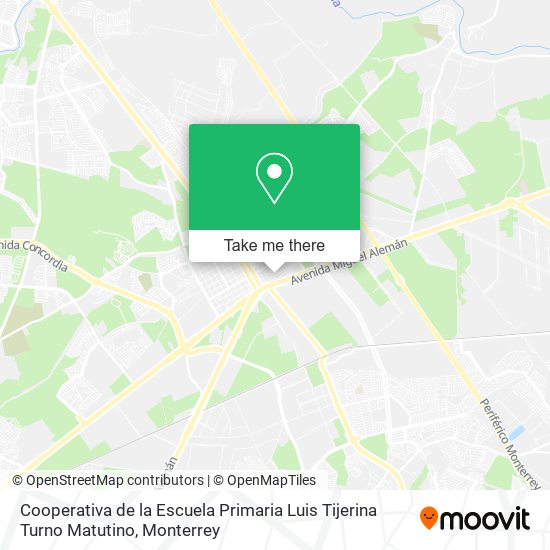 Mapa de Cooperativa de la Escuela Primaria Luis Tijerina Turno Matutino