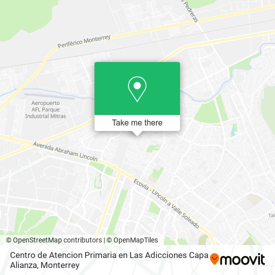 Mapa de Centro de Atencion Primaria en Las Adicciones Capa Alianza