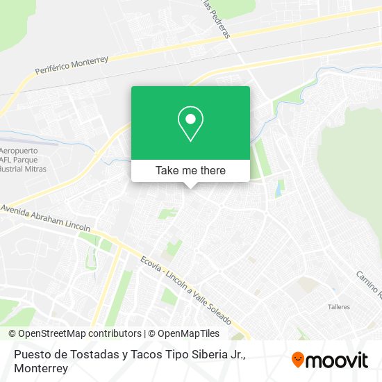 Mapa de Puesto de Tostadas y Tacos Tipo Siberia Jr.