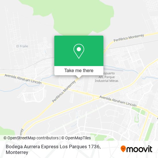 Mapa de Bodega Aurrera Express Los Parques 1736