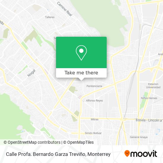 Mapa de Calle Profa. Bernardo Garza Treviño