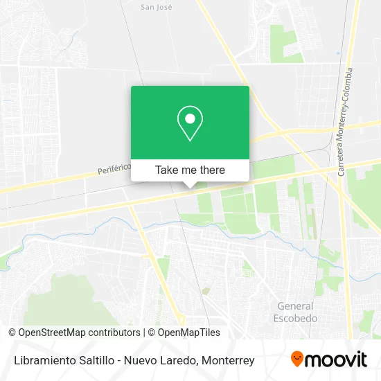 Mapa de Libramiento Saltillo - Nuevo Laredo