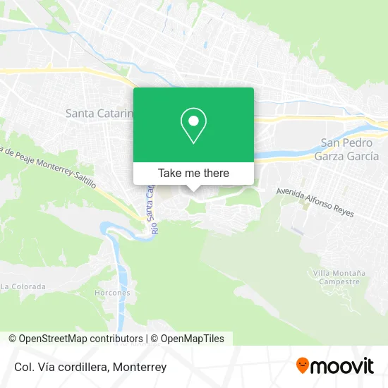 Mapa de Col. Vía cordillera