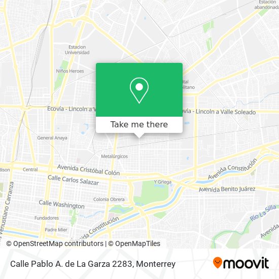 Mapa de Calle Pablo A. de La Garza 2283