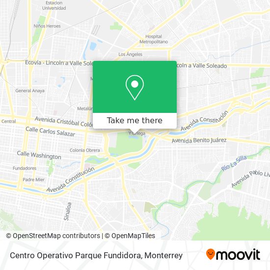 Centro Operativo Parque Fundidora map