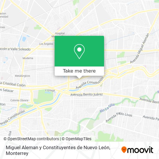 Miguel Aleman y Constituyentes de Nuevo León map