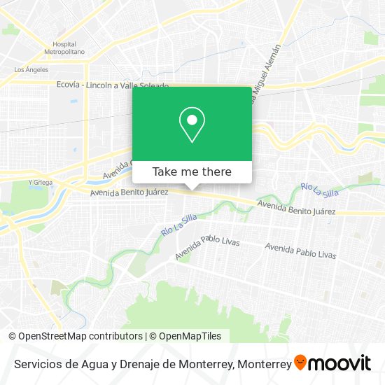 Servicios de Agua y Drenaje de Monterrey map