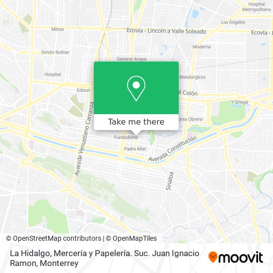 Mapa de La Hidalgo, Mercería y Papelería. Suc. Juan Ignacio Ramon