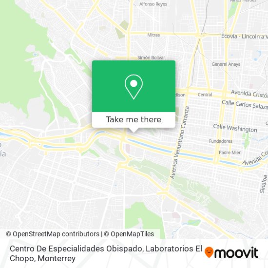 Centro De Especialidades Obispado, Laboratorios El Chopo map