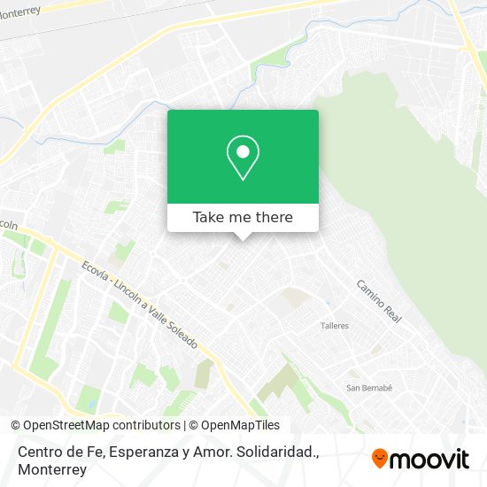 Mapa de Centro de Fe, Esperanza y Amor. Solidaridad.