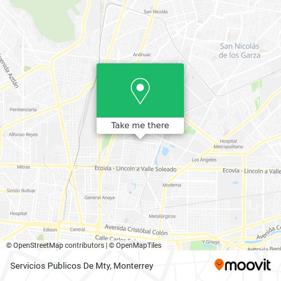 Servicios Publicos De Mty map