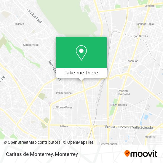 Caritas de Monterrey map