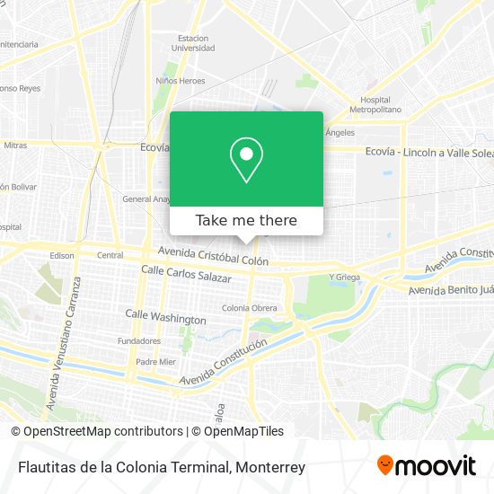 Flautitas de la Colonia Terminal map