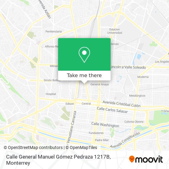 Mapa de Calle General Manuel Gómez Pedraza 1217B