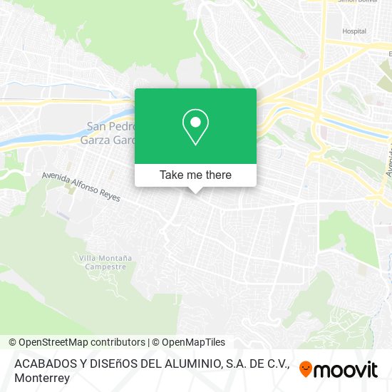 ACABADOS Y DISEñOS DEL ALUMINIO, S.A. DE C.V. map