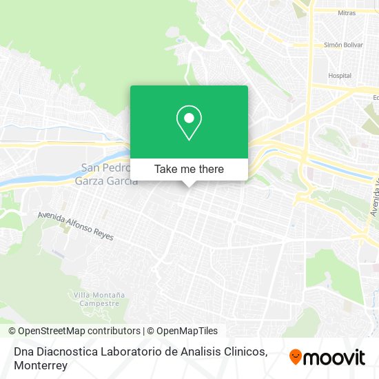 Mapa de Dna Diacnostica Laboratorio de Analisis Clinicos