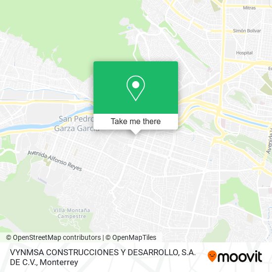 VYNMSA CONSTRUCCIONES Y DESARROLLO, S.A. DE C.V. map