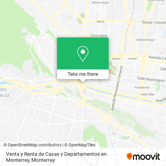 Venta y Renta de Casas y Departamentos en Monterrey map
