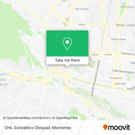 Mapa de DHL Gonzalitos Obispad