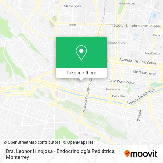 Dra. Leonor Hinojosa - Endocrinología Pediátrica map