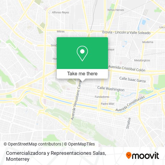 Mapa de Comercializadora y Representaciones Salas