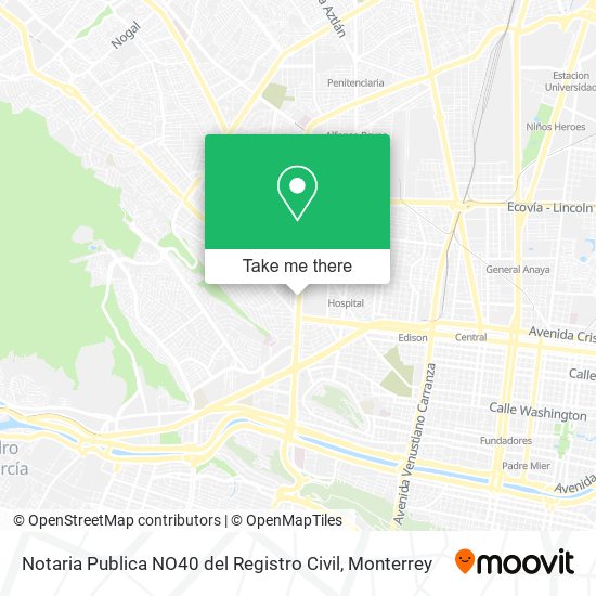 Mapa de Notaria Publica NO40 del Registro Civil