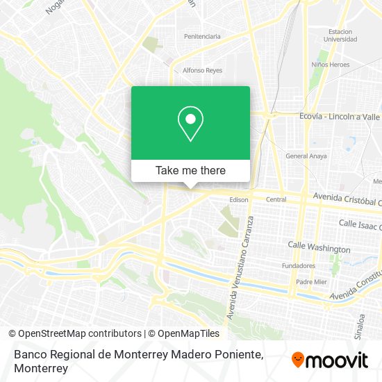 Banco Regional de Monterrey Madero Poniente map