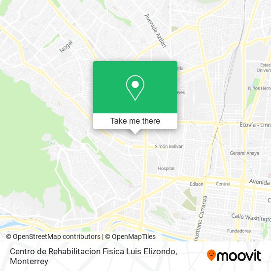 Mapa de Centro de Rehabilitacion Fisica Luis Elizondo