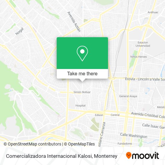 Mapa de Comercializadora Internacional Kalosi