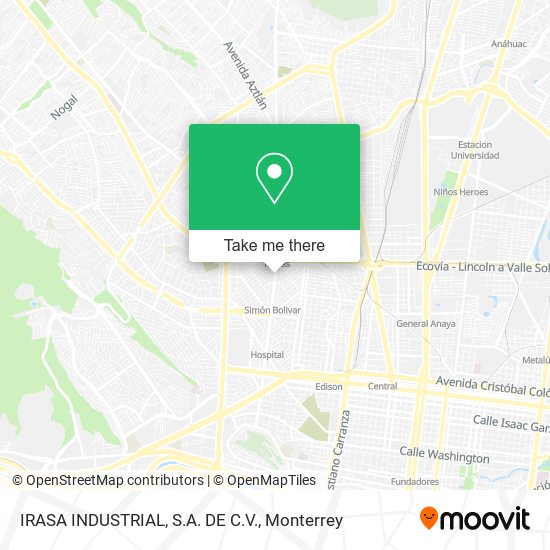 Mapa de IRASA INDUSTRIAL, S.A. DE C.V.