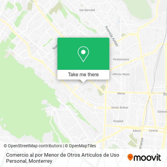 Comercio al por Menor de Otros Artículos de Uso Personal map