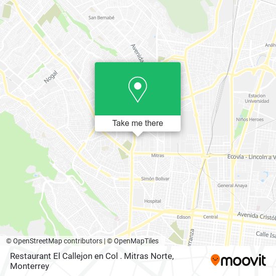 Mapa de Restaurant El Callejon en Col . Mitras Norte