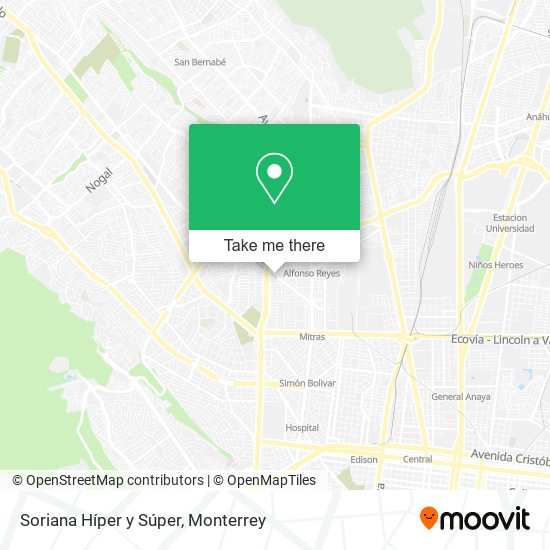 Mapa de Soriana Híper y Súper