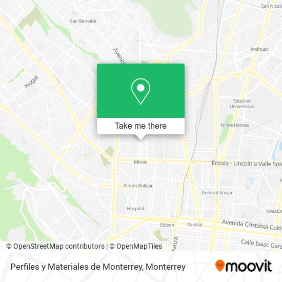 Mapa de Perfiles y Materiales de Monterrey