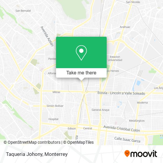 Mapa de Taqueria Johony