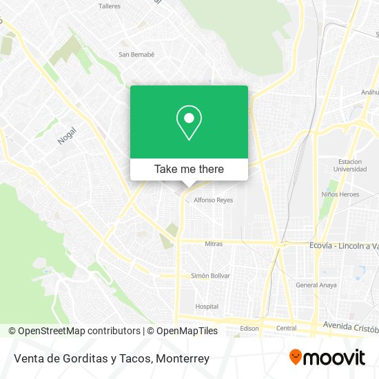 Mapa de Venta de Gorditas y Tacos