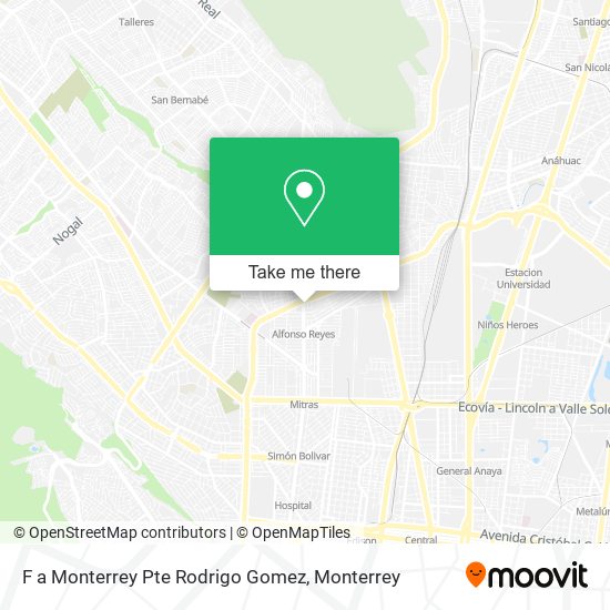 Mapa de F a Monterrey Pte Rodrigo Gomez