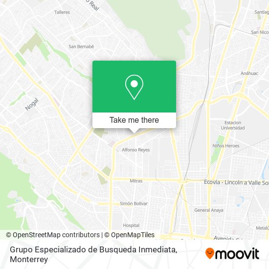 Mapa de Grupo Especializado de Busqueda Inmediata