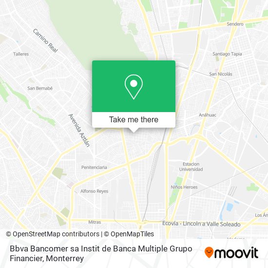 Mapa de Bbva Bancomer sa Instit de Banca Multiple Grupo Financier