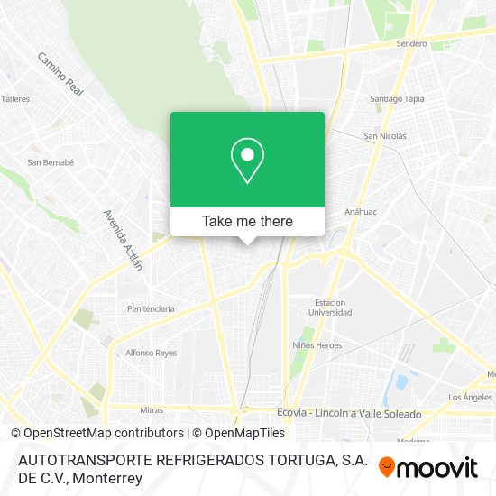Mapa de AUTOTRANSPORTE REFRIGERADOS TORTUGA, S.A. DE C.V.