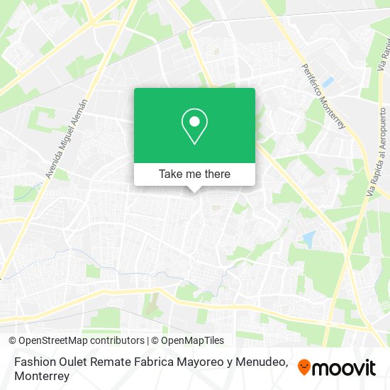 Mapa de Fashion Oulet Remate Fabrica Mayoreo y Menudeo