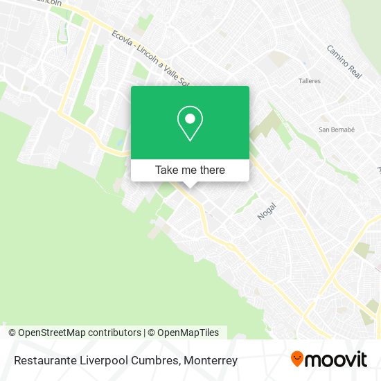 Mapa de Restaurante Liverpool Cumbres