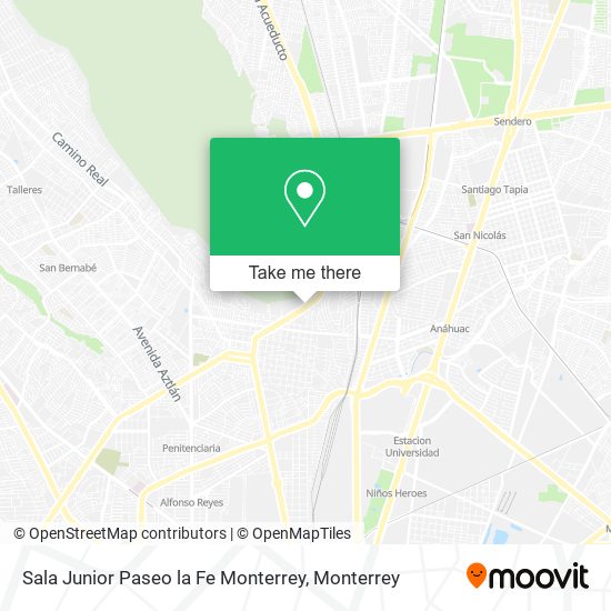 Mapa de Sala Junior Paseo la Fe Monterrey