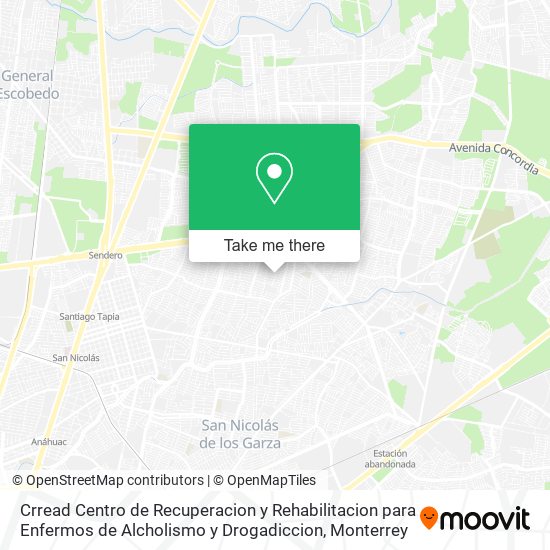 Mapa de Crread Centro de Recuperacion y Rehabilitacion para Enfermos de Alcholismo y Drogadiccion