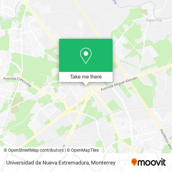 Mapa de Universidad de Nueva Extremadura