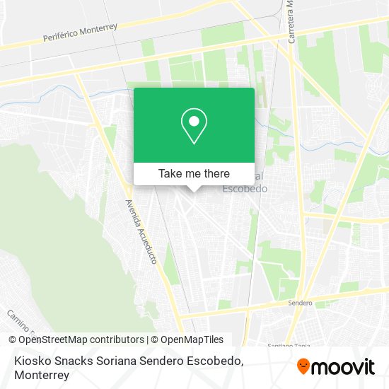 Kiosko Snacks Soriana Sendero Escobedo map