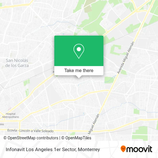 Infonavit Los Angeles 1er Sector map