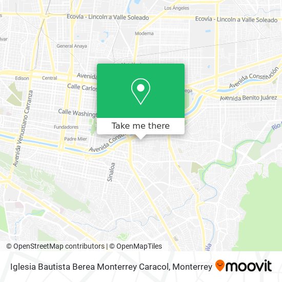 Iglesia Bautista Berea Monterrey Caracol map