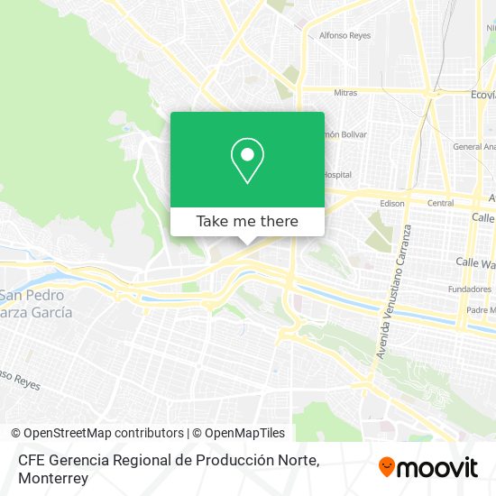 CFE Gerencia Regional de Producción Norte map