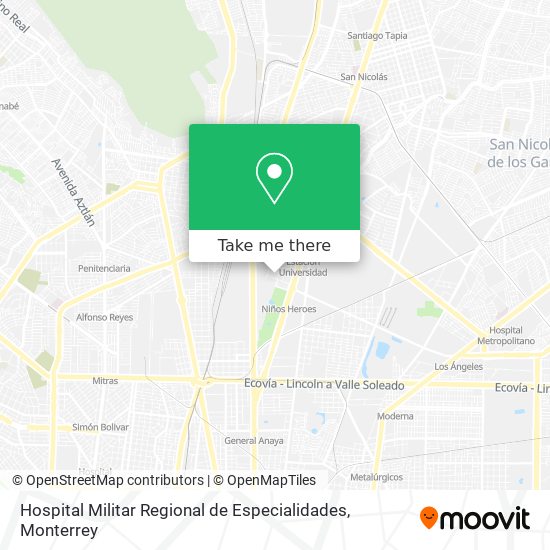 Mapa de Hospital Militar Regional de Especialidades